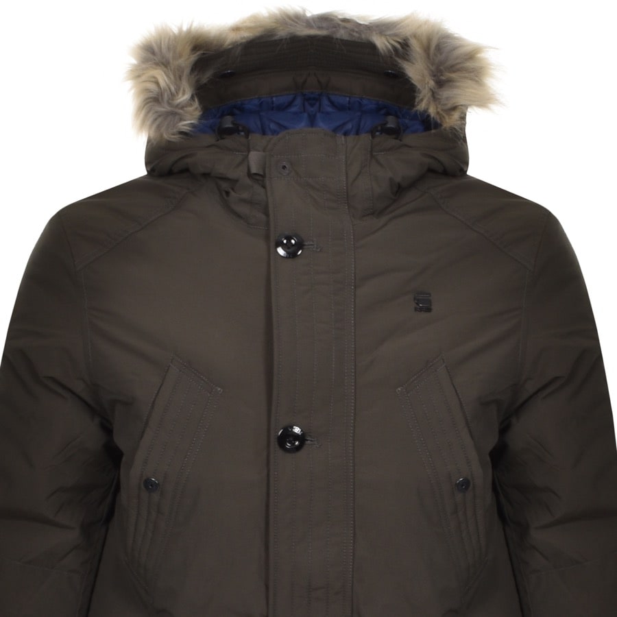 Alternative Image for ProductG Star Raw Vodan Padded Hooded Parka Green2